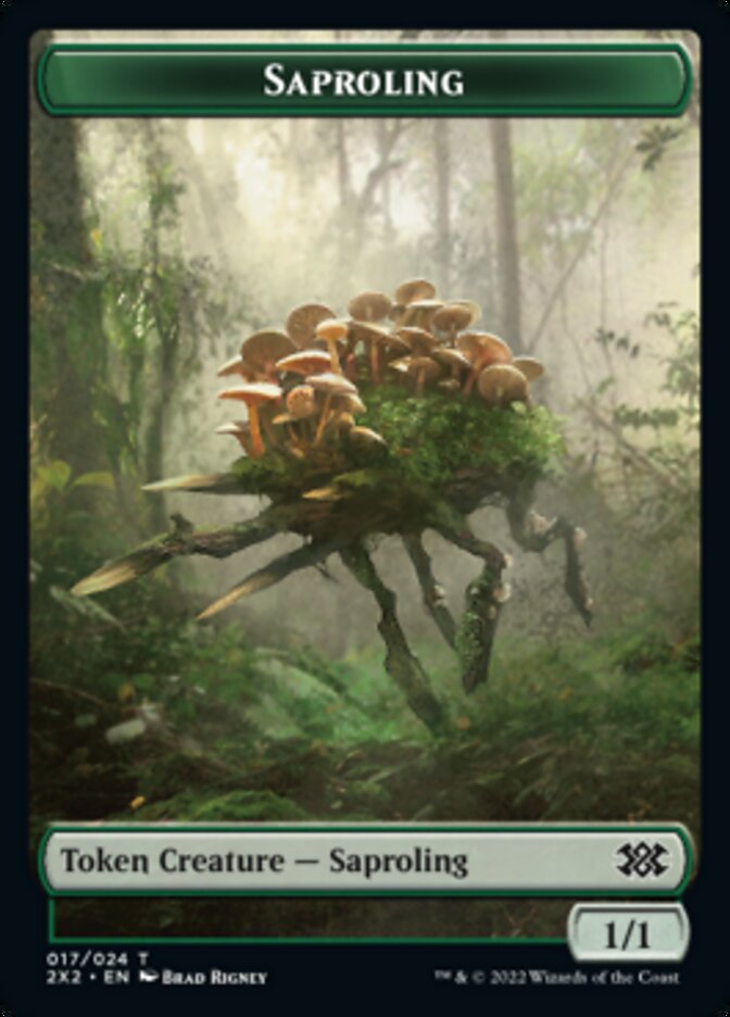 Saproling // Treasure Double-sided Token [Double Masters 2022 Tokens] | Exor Games Dartmouth