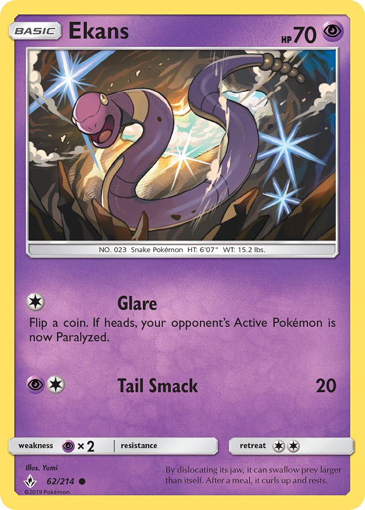 Ekans (62/214) [Sun & Moon: Unbroken Bonds] | Exor Games Dartmouth