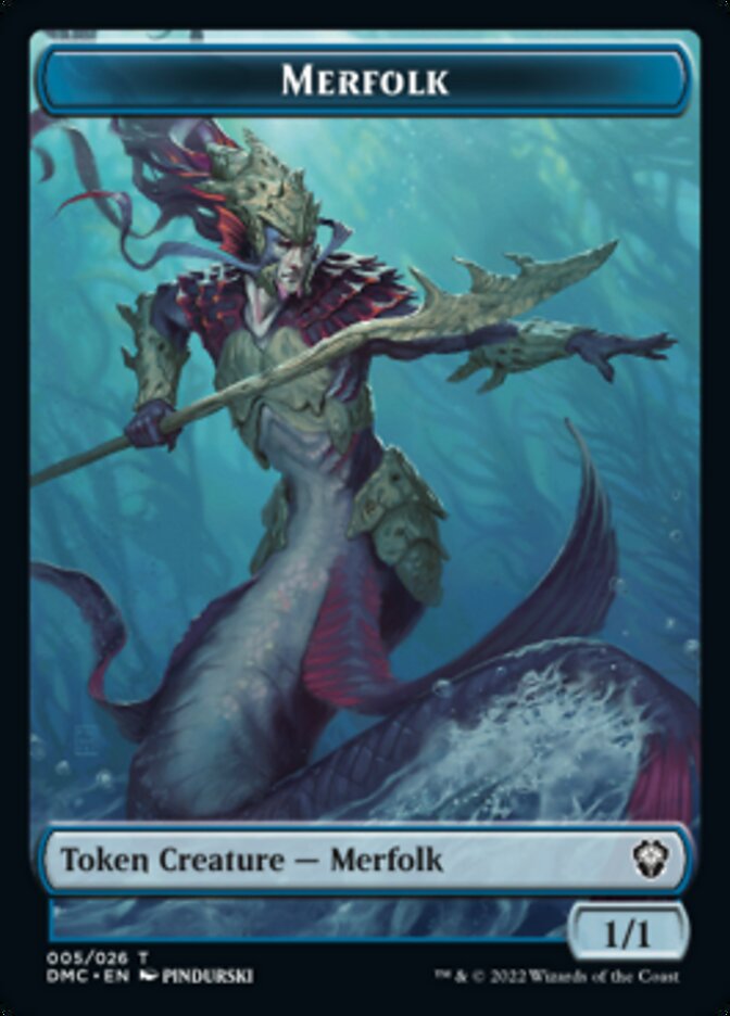 Saproling // Merfolk Double-sided Token [Dominaria United Tokens] | Exor Games Dartmouth