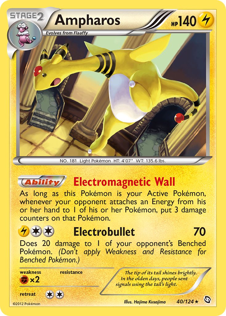 Ampharos (40/124) (Cosmos Holo) (Blister Exclusive) [Black & White: Dragons Exalted] | Exor Games Dartmouth