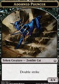 Adorned Pouncer // Warrior Double-sided Token [Hour of Devastation Tokens] | Exor Games Dartmouth