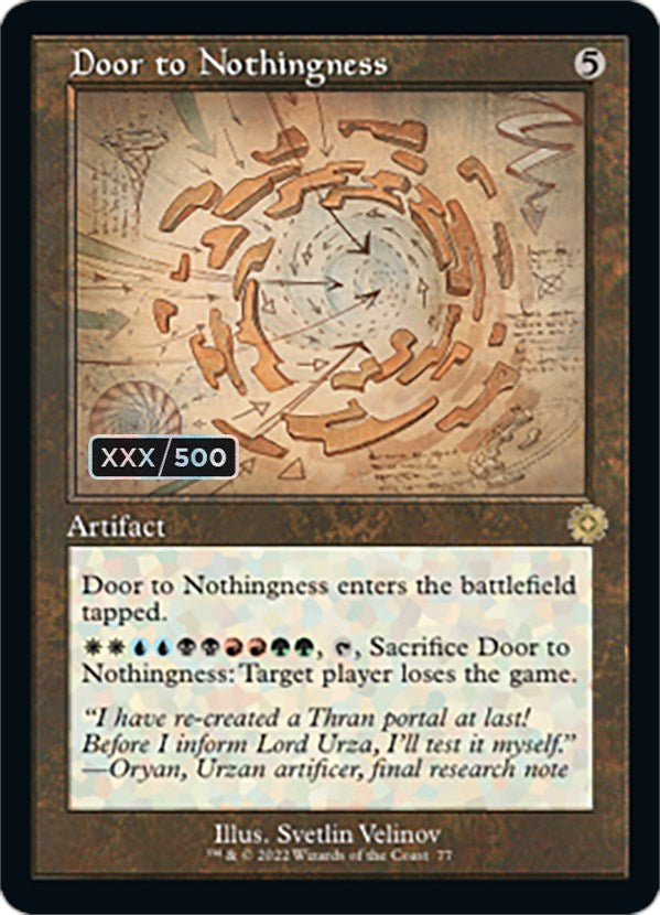Door to Nothingness (Retro Schematic) (Serial Numbered) [The Brothers' War Retro Artifacts] | Exor Games Dartmouth