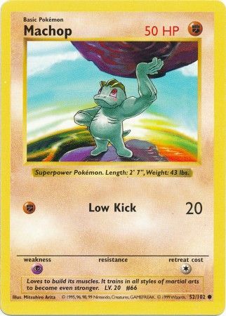 Machop (52/102) [Base Set Shadowless Unlimited] | Exor Games Dartmouth