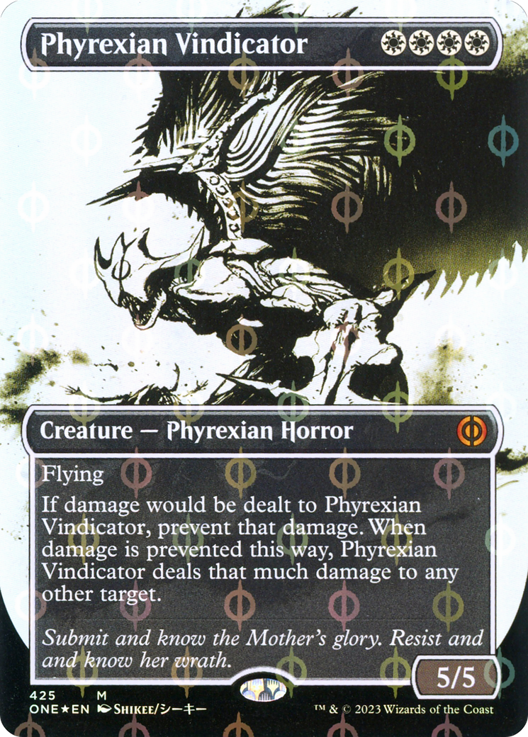 Phyrexian Vindicator (Borderless Ichor Step-and-Compleat Foil) [Phyrexia: All Will Be One] | Exor Games Dartmouth