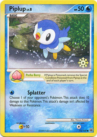 Piplup (72/100) [Countdown Calendar Promos] | Exor Games Dartmouth