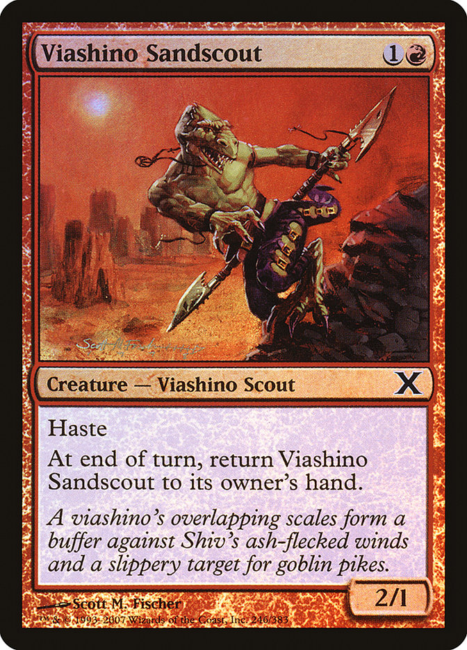 Viashino Sandscout (Premium Foil) [Tenth Edition] | Exor Games Dartmouth