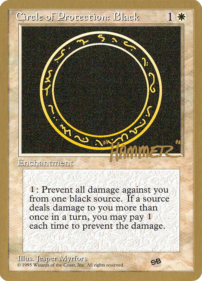 Circle of Protection: Black (Shawn "Hammer" Regnier) (SB) [Pro Tour Collector Set] | Exor Games Dartmouth