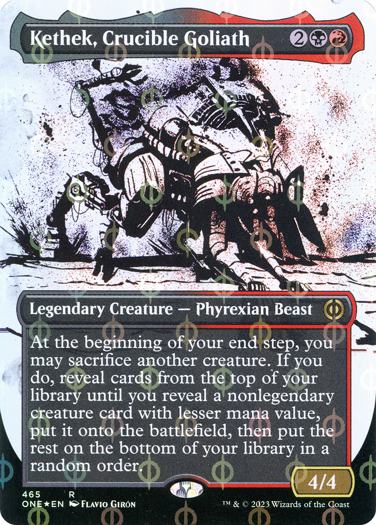 Kethek, Crucible Goliath (Borderless Ichor Step-and-Compleat Foil) [Phyrexia: All Will Be One] | Exor Games Dartmouth