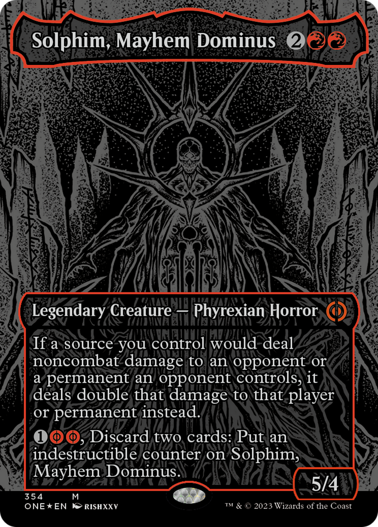 Solphim, Mayhem Dominus (Oil Slick Raised Foil) [Phyrexia: All Will Be One] | Exor Games Dartmouth