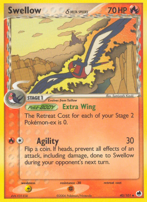 Swellow (40/101) (Delta Species) [EX: Dragon Frontiers] | Exor Games Dartmouth