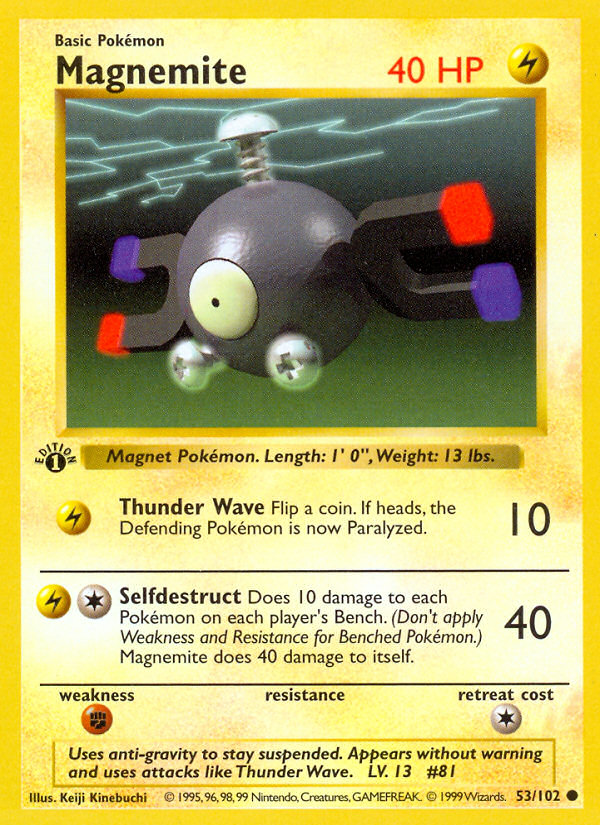 Magnemite (53/102) (Shadowless) [Base Set 1st Edition] | Exor Games Dartmouth