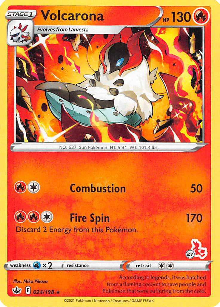 Volcarona (24/198) (Cinderace Stamp #27) [Battle Academy 2022] | Exor Games Dartmouth