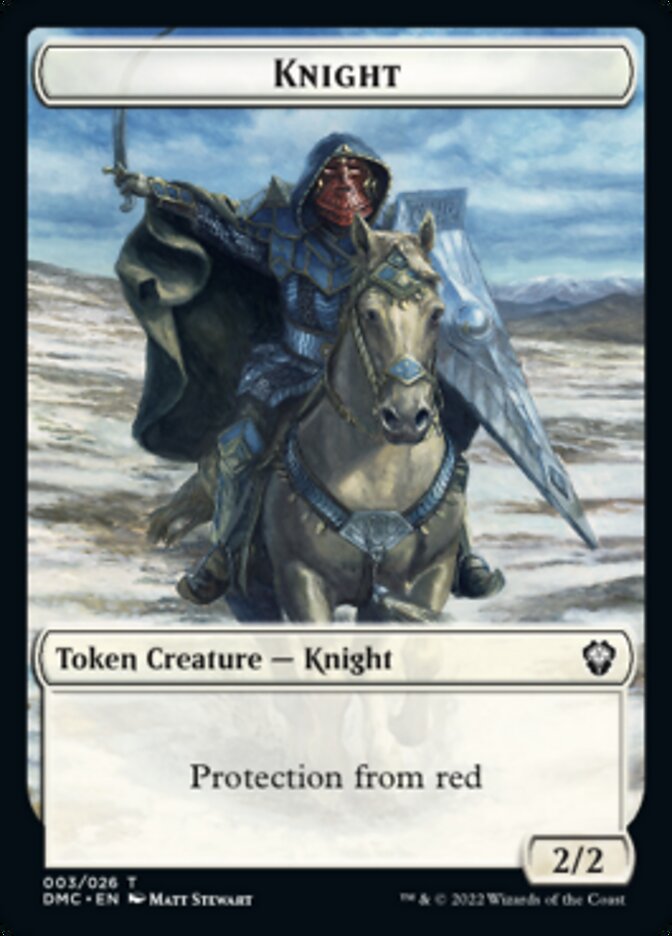 Zombie Knight // Knight Double-sided Token [Dominaria United Commander Tokens] | Exor Games Dartmouth