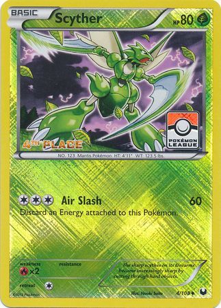 Scyther (4/108) (League Promo 4th Place) [Black & White: Dark Explorers] | Exor Games Dartmouth