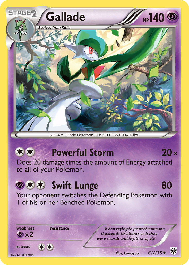 Gallade (61/135) [Black & White: Plasma Storm] | Exor Games Dartmouth