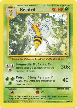 Beedrill (17/102) [Base Set Unlimited] | Exor Games Dartmouth