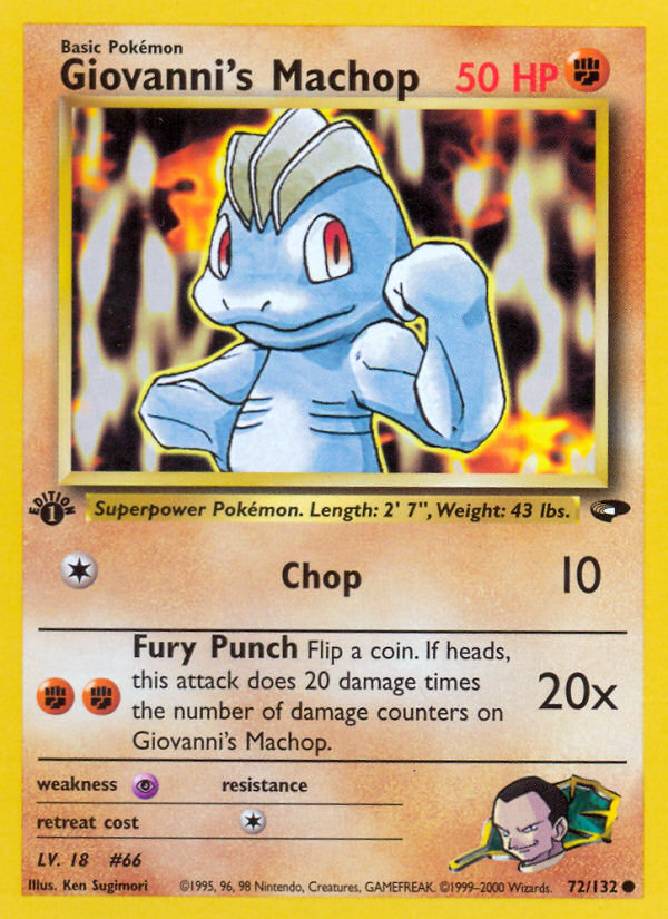 Giovanni's Machop (72/132) [Gym Challenge 1st Edition] | Exor Games Dartmouth