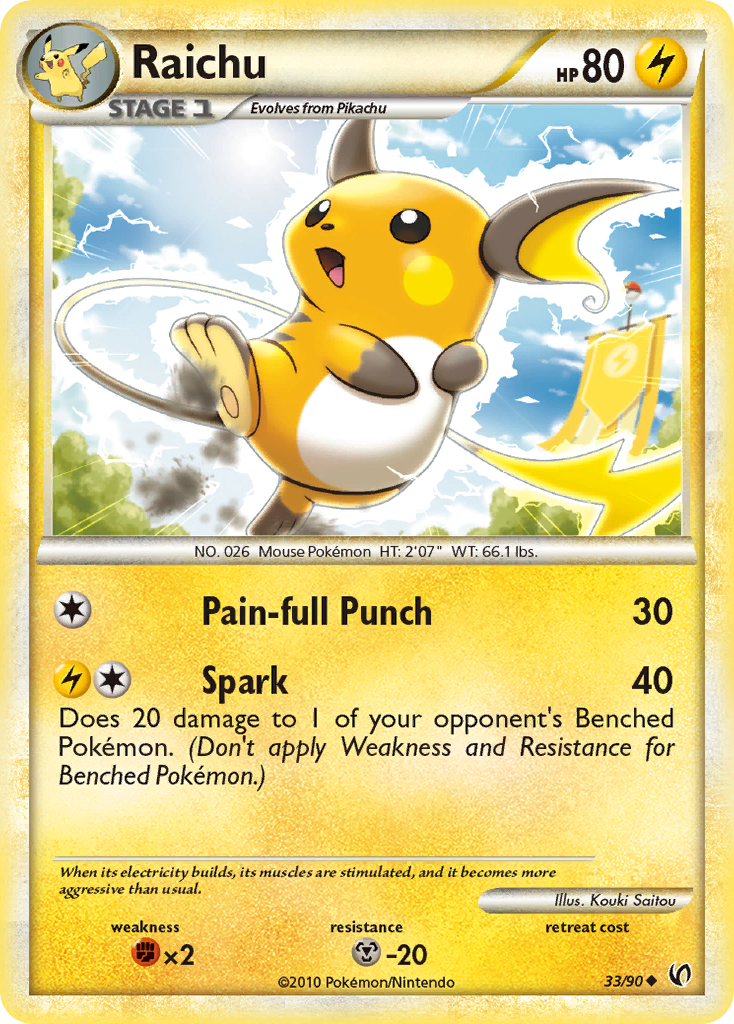 Raichu (33/90) [HeartGold & SoulSilver: Undaunted] | Exor Games Dartmouth