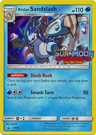 Alolan Sandslash (SM18) (Staff Prerelease Promo) [Sun & Moon: Black Star Promos] | Exor Games Dartmouth