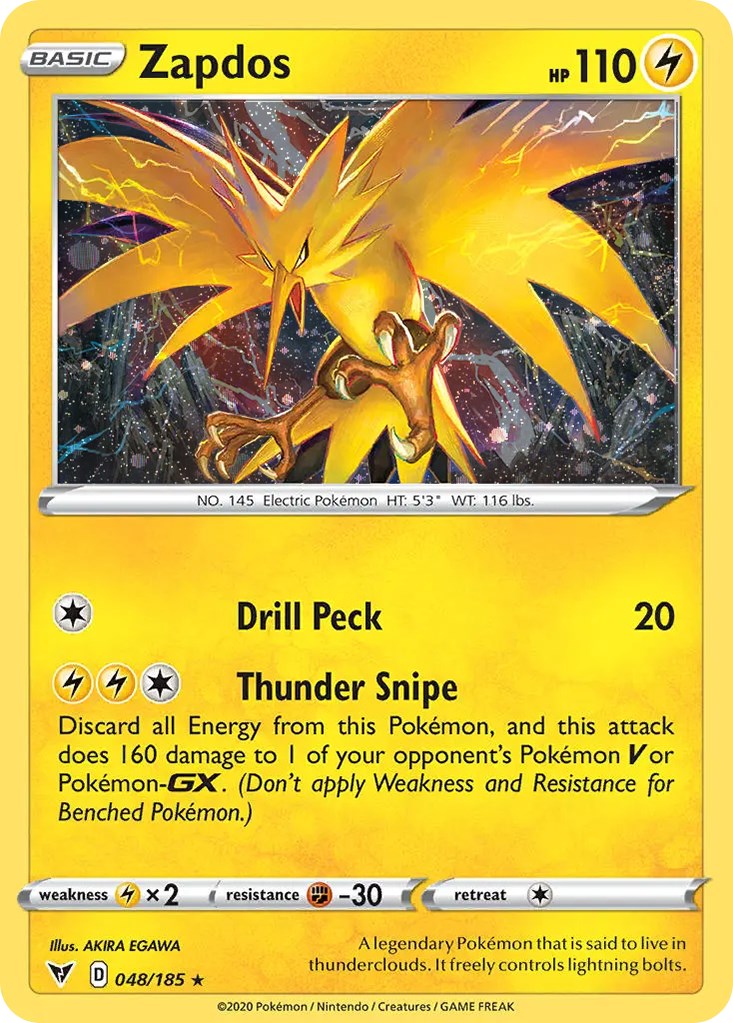 Zapdos (048/185) (Cosmos Holo) [Sword & Shield: Vivid Voltage] | Exor Games Dartmouth