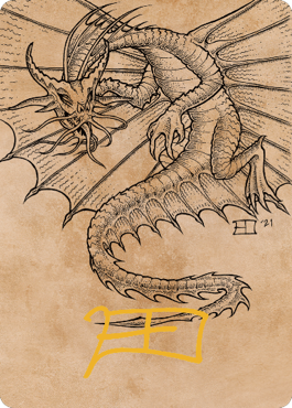 Ancient Gold Dragon Art Card (44) (Gold-Stamped Signature) [Commander Legends: Battle for Baldur's Gate Art Series] | Exor Games Dartmouth