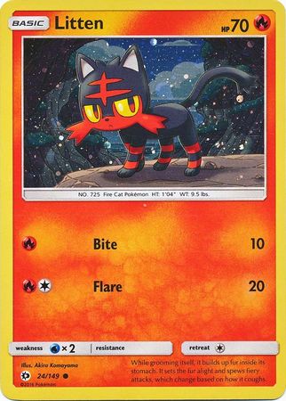 Litten (24/149) (Cosmos Holo) [Sun & Moon: Base Set] | Exor Games Dartmouth