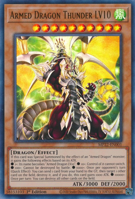 Armed Dragon Thunder LV10 [MP22-EN001] Ultra Rare | Exor Games Dartmouth