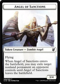 Angel of Sanctions // Horror Double-sided Token [Commander 2019 Tokens] | Exor Games Dartmouth