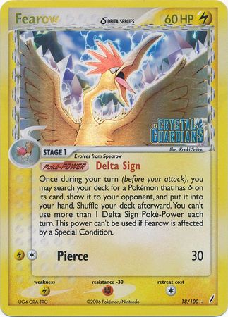 Fearow (18/100) (Delta Species) (Stamped) [EX: Crystal Guardians] | Exor Games Dartmouth