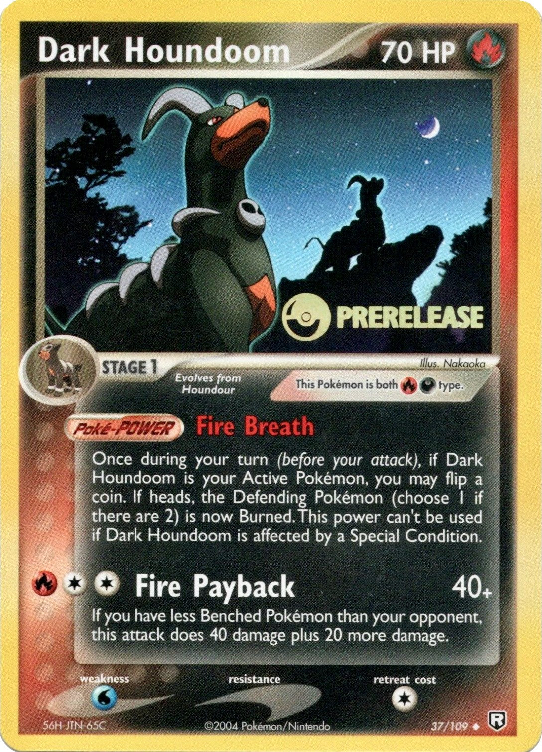 Dark Houndoom (37/109) (Prerelease Promo) [EX: Team Rocket Returns] | Exor Games Dartmouth