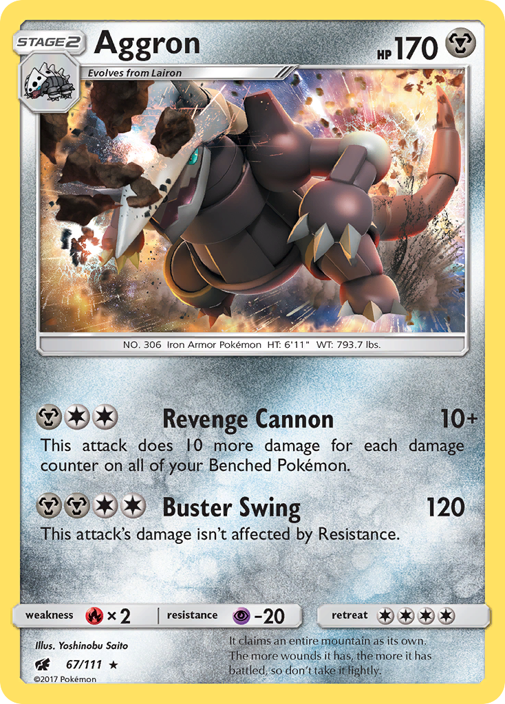 Aggron (67/111) [Sun & Moon: Crimson Invasion] | Exor Games Dartmouth