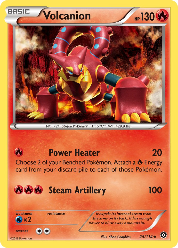 Volcanion (25/114) (Cracked Ice Holo) (Theme Deck Exclusive) [XY: Steam Siege] | Exor Games Dartmouth