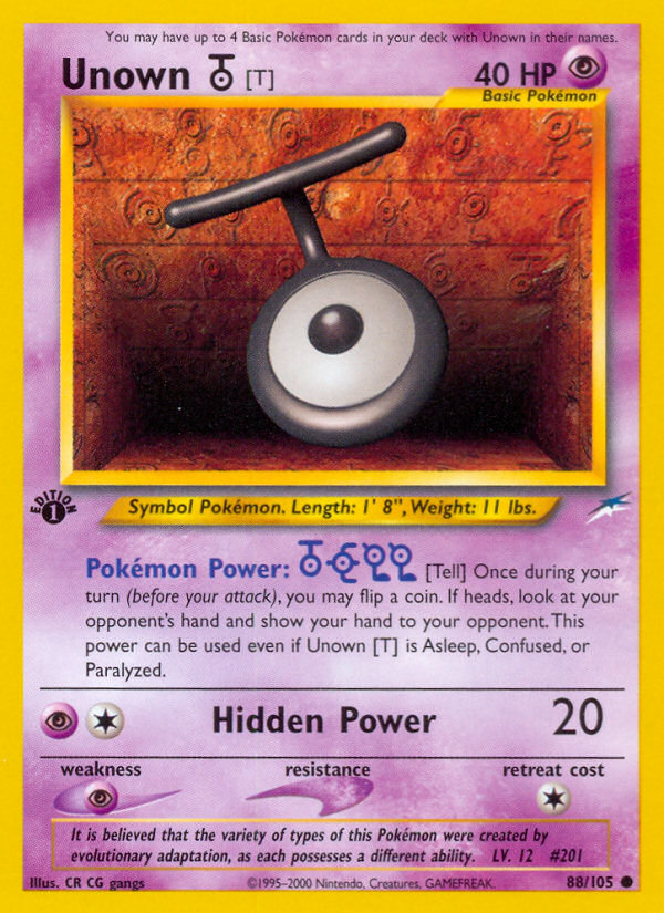 Unown [T] (88/105) [Neo Destiny 1st Edition] | Exor Games Dartmouth