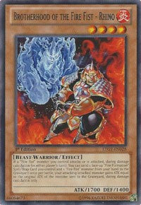 Brotherhood of the Fire Fist - Rhino [LTGY-EN028] Rare | Exor Games Dartmouth