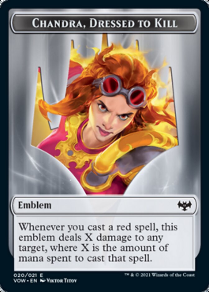 Chandra, Dressed to Kill Emblem [Innistrad: Crimson Vow Tokens] | Exor Games Dartmouth