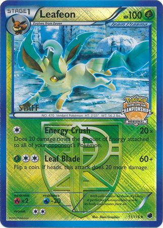 Leafeon (11/116) (Regional Championship Promo Staff) [Black & White: Plasma Freeze] | Exor Games Dartmouth