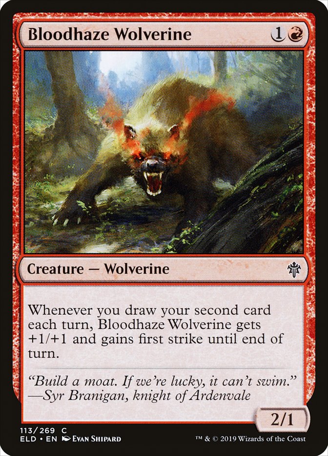 Bloodhaze Wolverine [Throne of Eldraine] | Exor Games Dartmouth