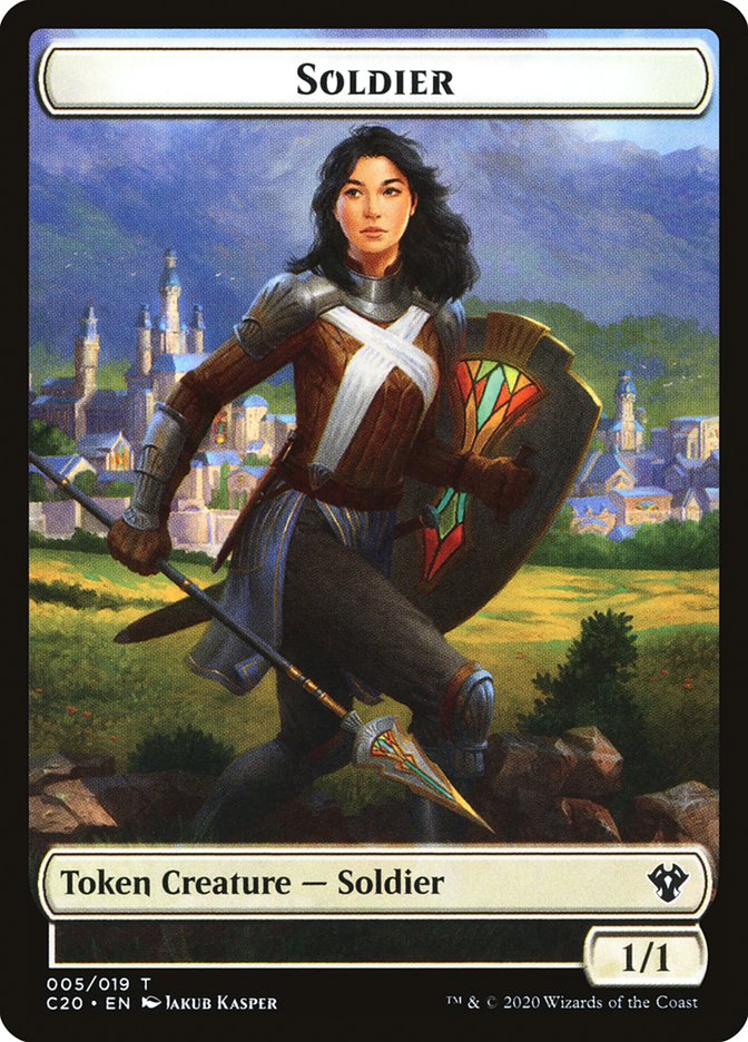 Human Soldier (005) // Drake Double-sided Token [Commander 2020 Tokens] | Exor Games Dartmouth