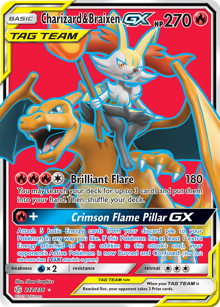 Charizard & Braixen GX (212/236) [Sun & Moon: Cosmic Eclipse] | Exor Games Dartmouth