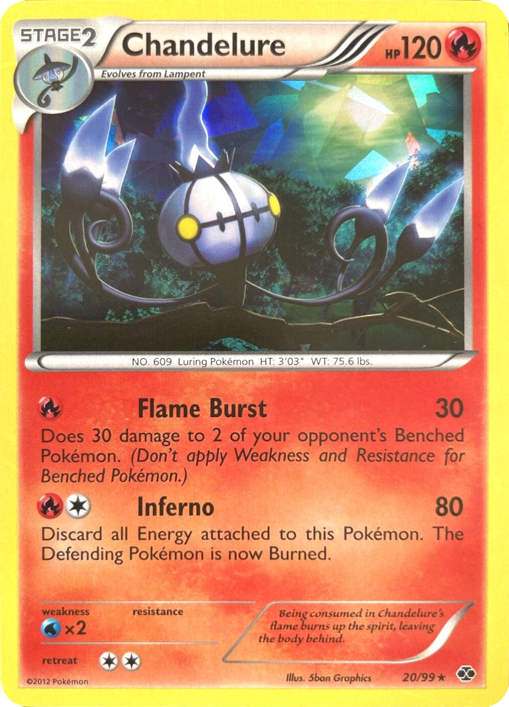 Chandelure (20/99) (Cracked Ice Holo) [Black & White: Next Destinies] | Exor Games Dartmouth