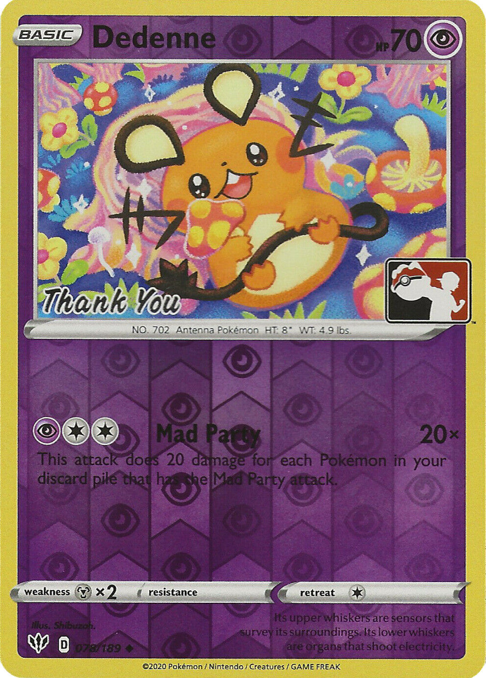 Dedenne (078/189) (Thank You Promo) [Sword & Shield: Darkness Ablaze] | Exor Games Dartmouth