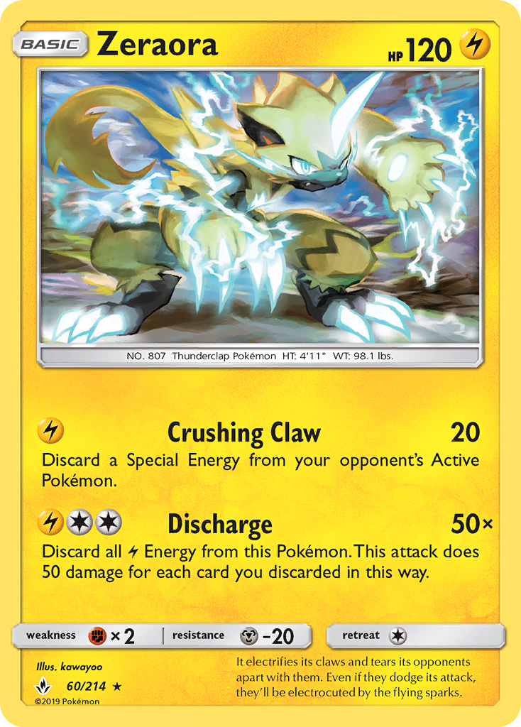 Zeraora (60/214) [Sun & Moon: Unbroken Bonds] | Exor Games Dartmouth