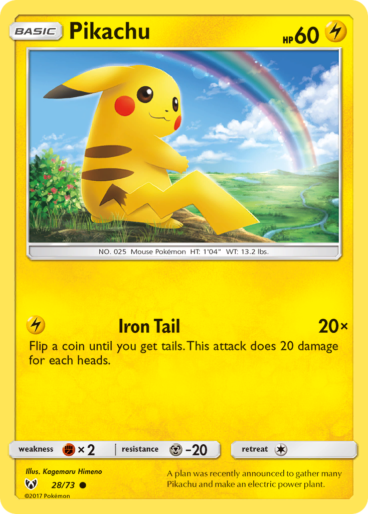 Pikachu (28/73) (Cosmos Holo) [Sun & Moon: Shining Legends] | Exor Games Dartmouth