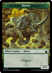 Bird // Rhino Double-Sided Token [Ravnica Remastered Tokens] | Exor Games Dartmouth