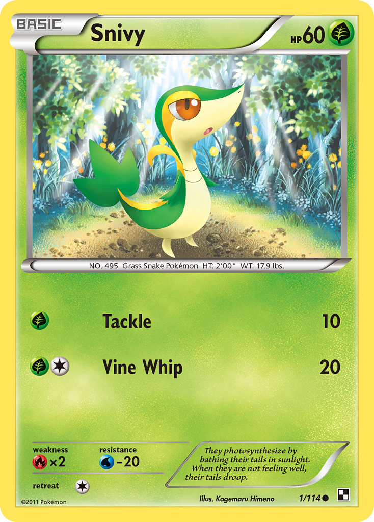 Snivy (1/114) (Cosmos Holo) [Black & White: Base Set] | Exor Games Dartmouth