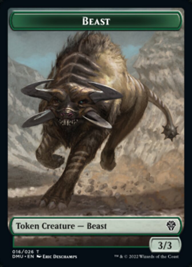 Kavu // Beast Double-sided Token [Dominaria United Commander Tokens] | Exor Games Dartmouth