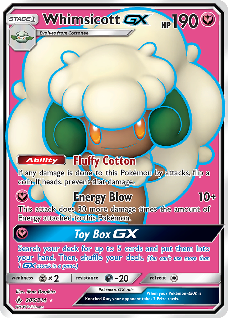 Whimsicott GX (206/214) [Sun & Moon: Unbroken Bonds] | Exor Games Dartmouth