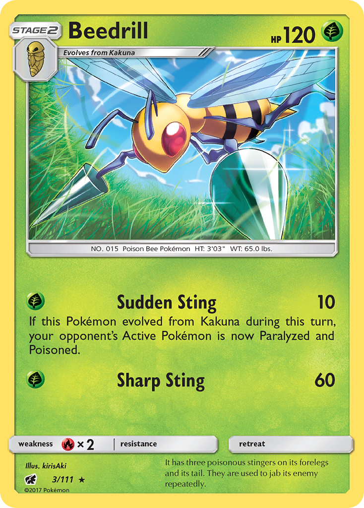 Beedrill (3/111) [Sun & Moon: Crimson Invasion] | Exor Games Dartmouth