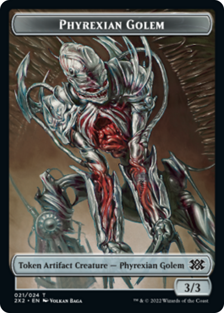 Elemental // Phyrexian Golem Double-sided Token [Double Masters 2022 Tokens] | Exor Games Dartmouth