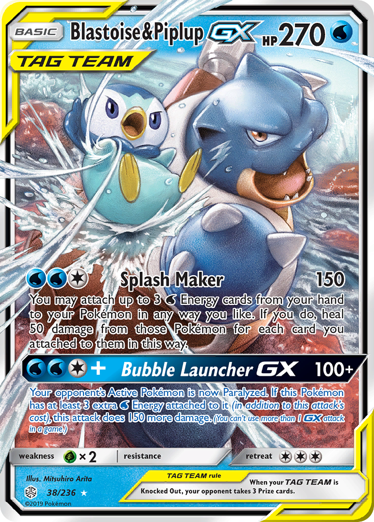 Blastoise & Piplup GX (38/236) [Sun & Moon: Cosmic Eclipse] | Exor Games Dartmouth